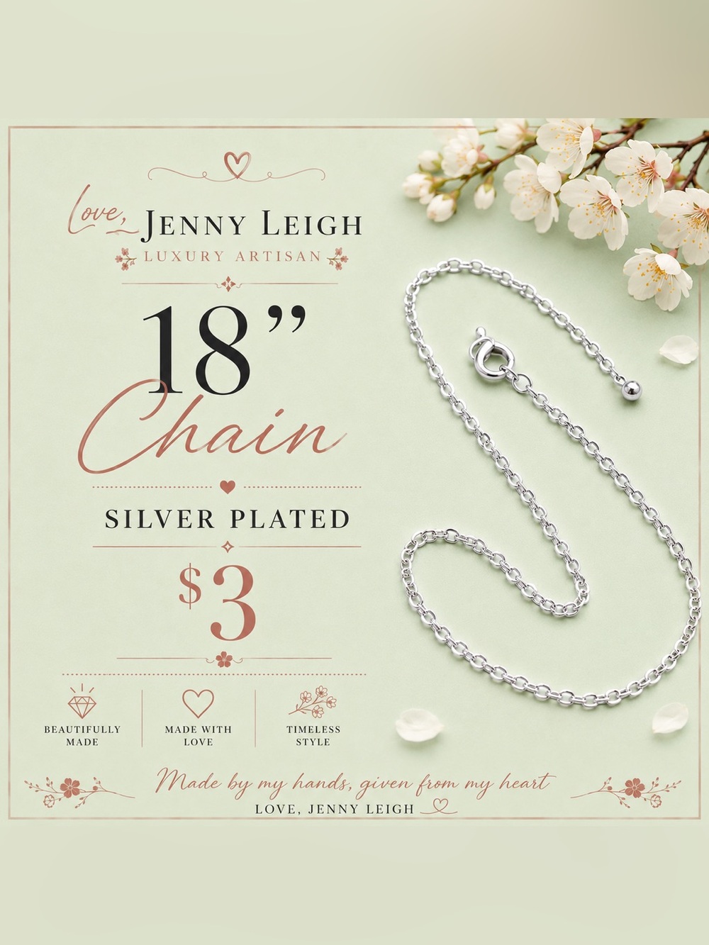 18” Silver-Plated Chain Necklace in Silver